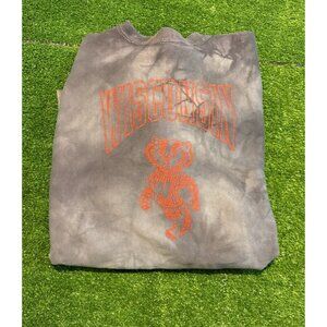 Vintage Wisconsin Badgers sweatshirt mens large black gray reverse weave K